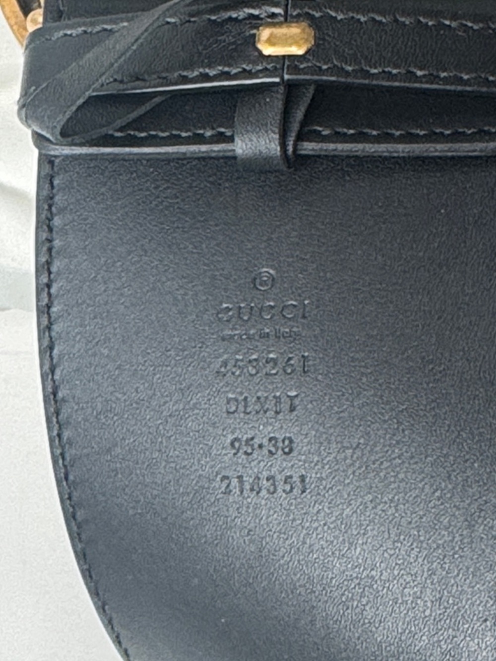 Gucci Jumbo Pearl GG Marmont Black Wide Leather Belt- NWT Size 95 - Picture 10 of 13